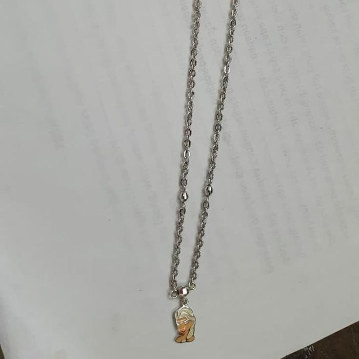 READY Kalung anak Elsa Anna Frozen emas putih asli 750 75% mas 18k 18 karat