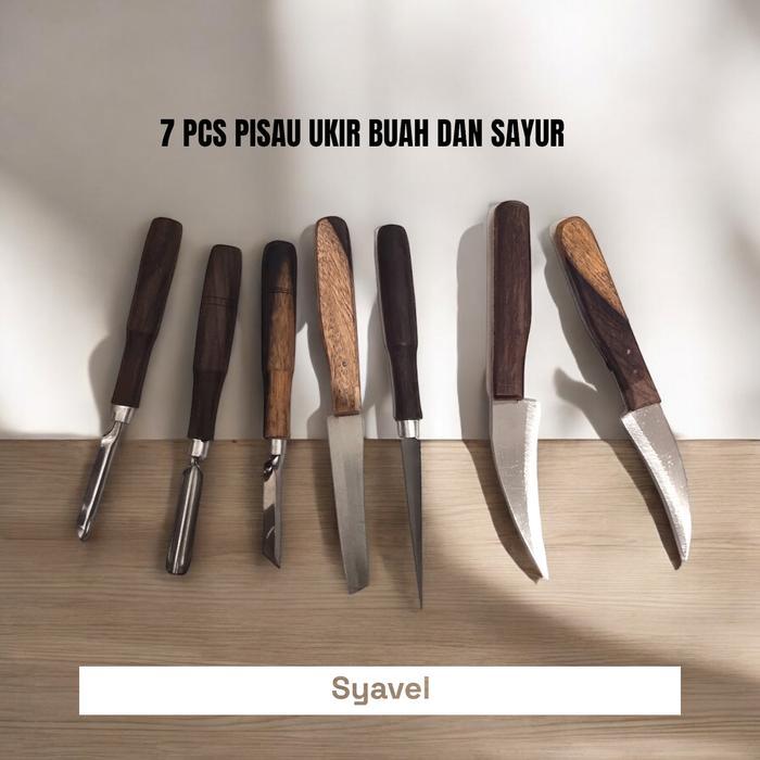 Premium 7 Pcs Pisau Ukir Buah Dan Sayuran/Pisau Garnish Original