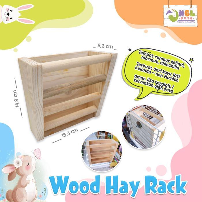 FLO WOOD HAY RACK / hay rack kelinci guinea pig / tempat pakan kelinci