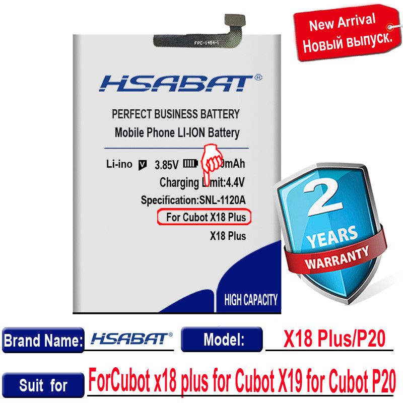 HSABAT 6200mAh Battery for Cubot x18 plus for Cubot X19 for Cubot P20 Batteries