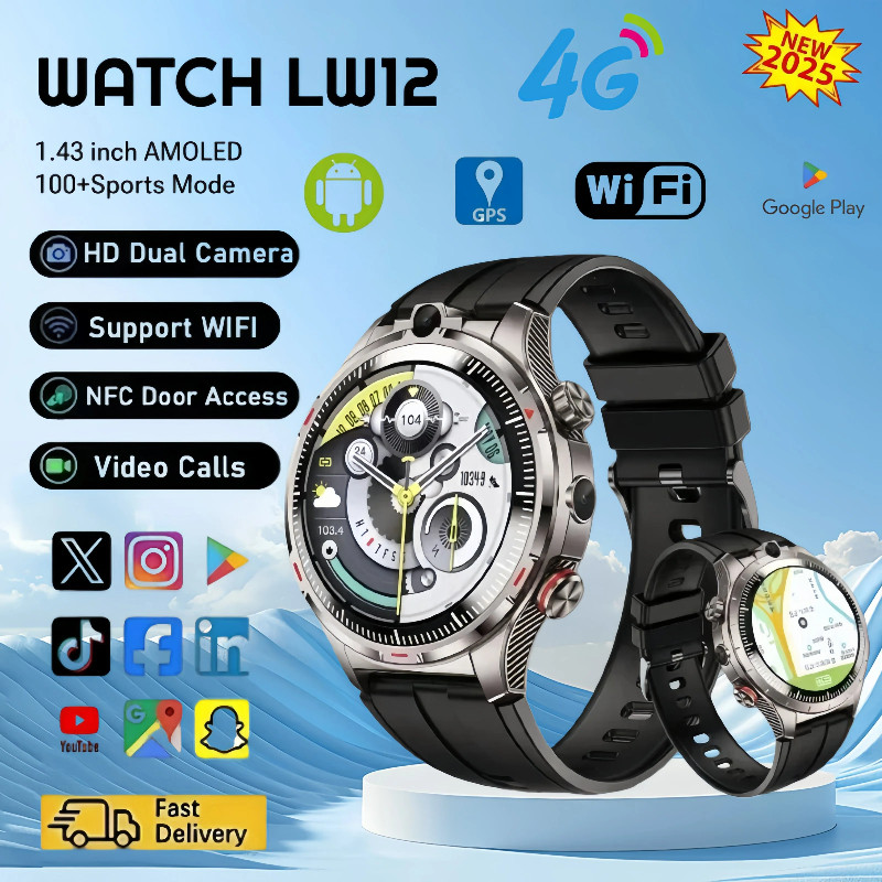 Jam Tangan Pintar Android dengan Penyimpanan 8GB+128GB, Panggilan 4G, dan GPS