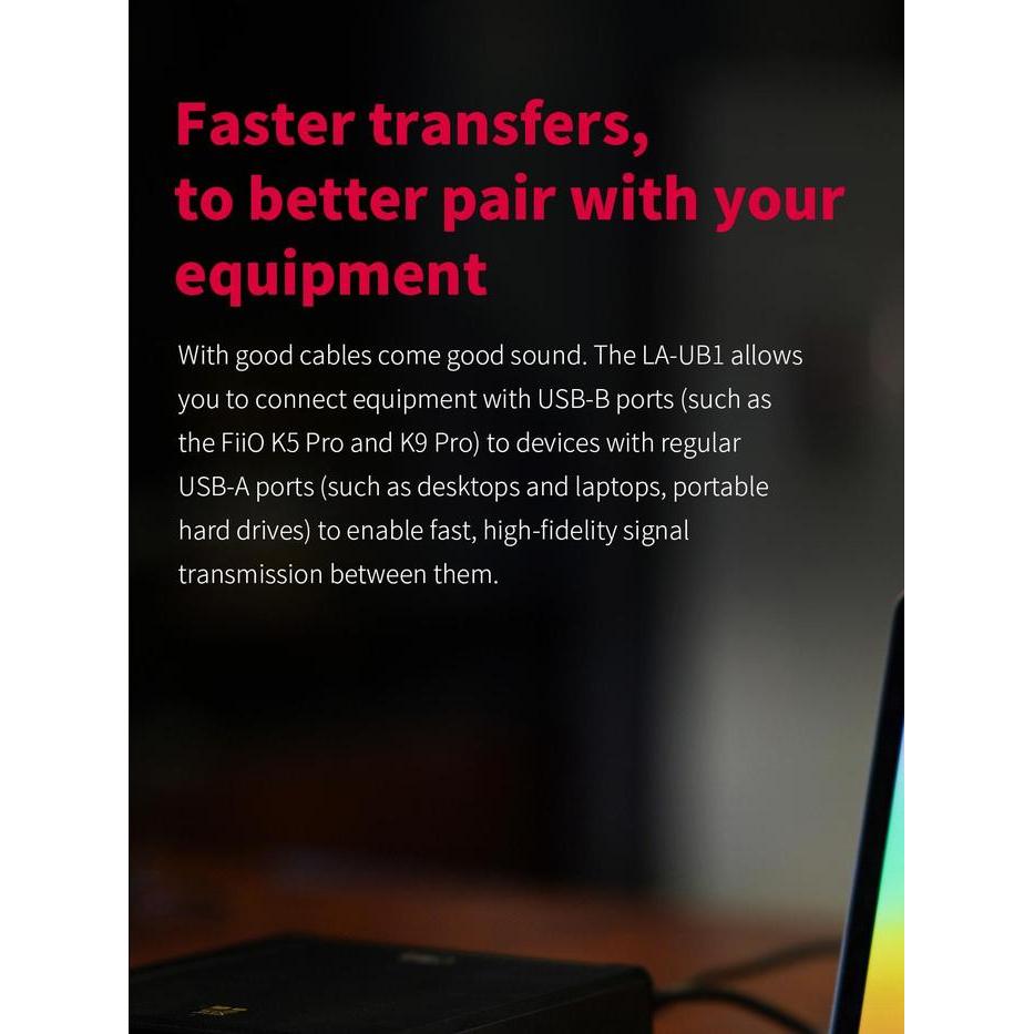Sale Kabel Audio Fiio La-Ub1 Hifi Audio Cable Usb-A To Usb-B