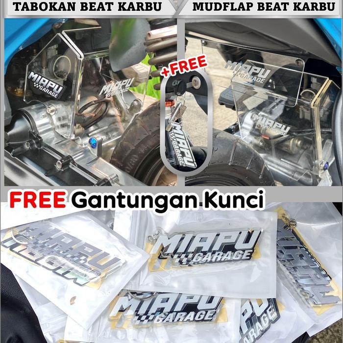 Paketan mudflap beat karbu & scoopy karbu free gantungan kunci