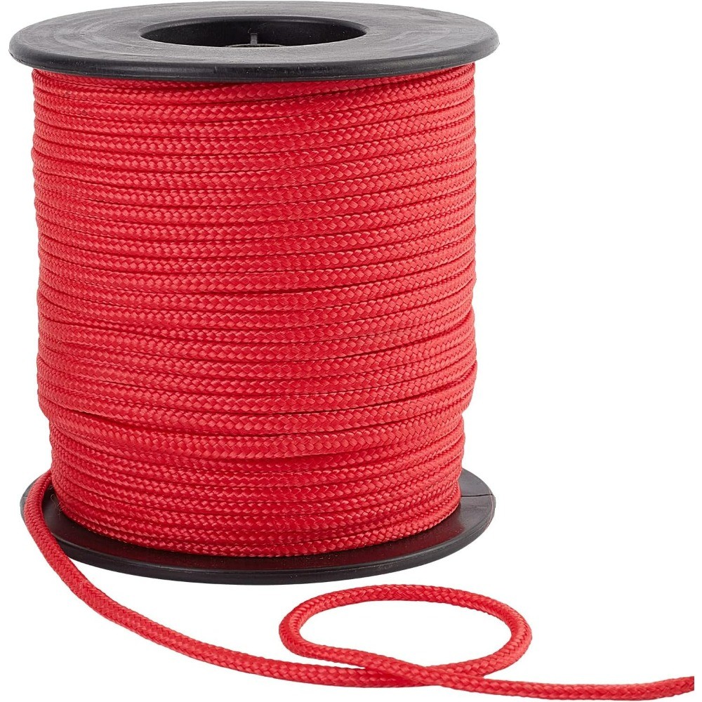 3mm 54yard Red Parachute Cord Nylon Rope Cord Braided Lift Shade Cord Blinds String Wind Chime Cord