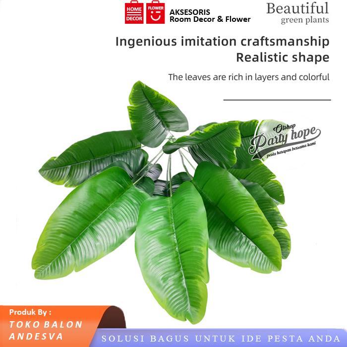 Daun Pisang Artificial / Daun Pisang Plastik / Dekorasi Tanaman Hias