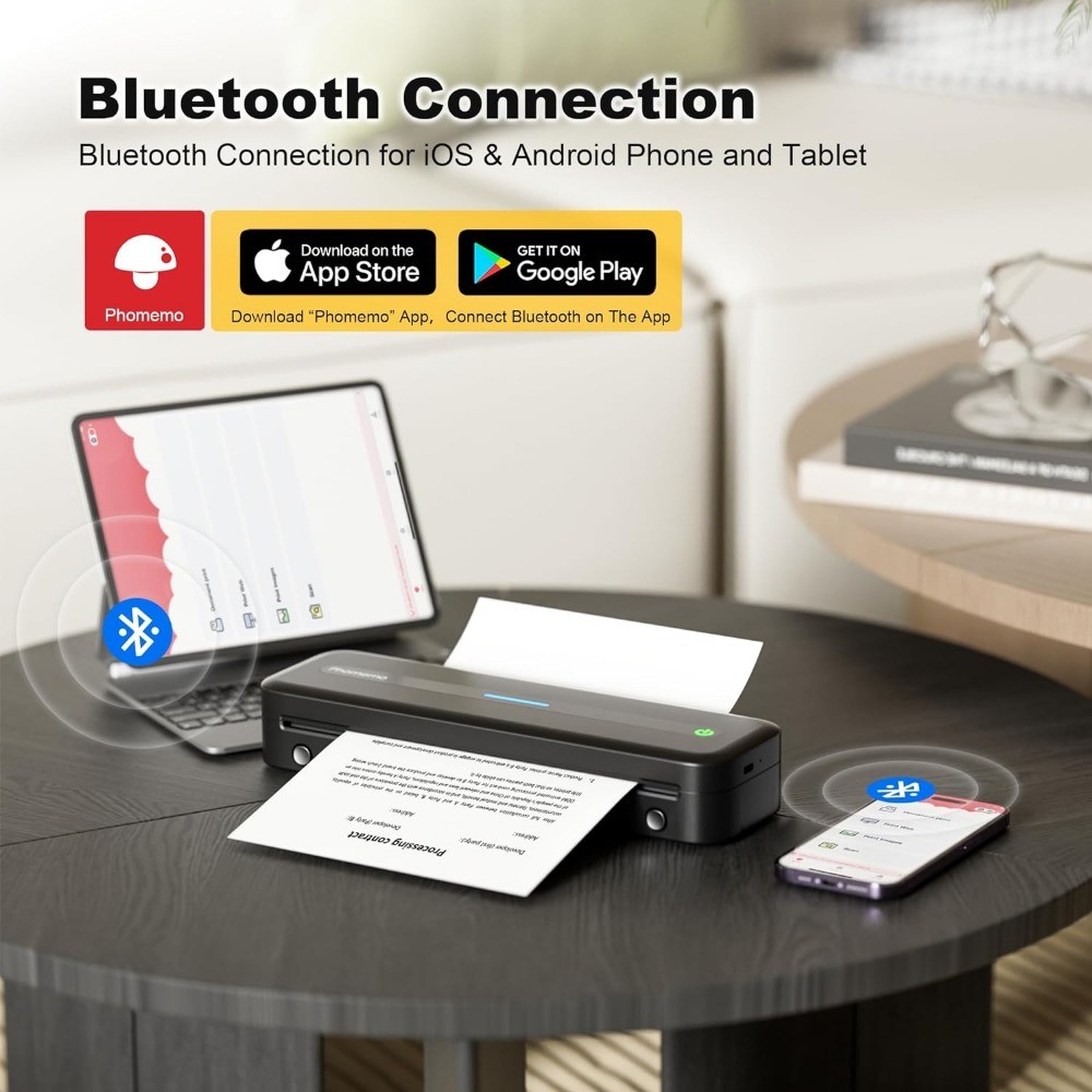 Phomemo M832 Portable Printer Printers Wireless Bluetooth Inkless Printer Thermal Printer Compatible