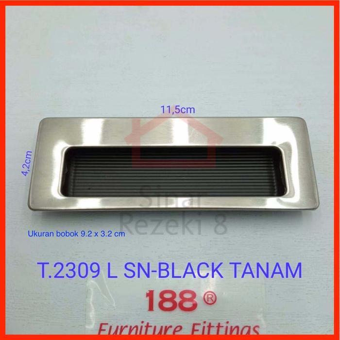Tarikan Tanam 2309 LSN Black Kotak Handle Geser Tarikan Pintu Sliding .