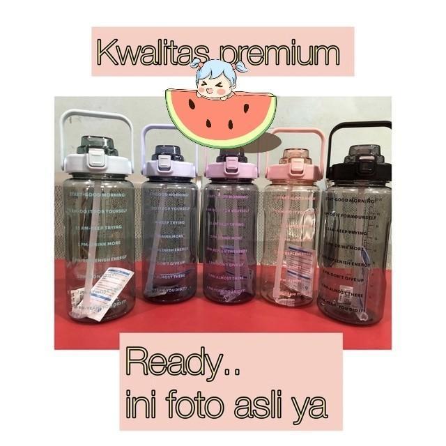 Botol Minum Transparan Botol Air Motivasi Botol 2 Liter