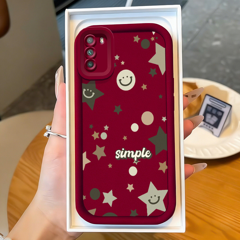 Casing Hp untuk POCO M3 Case Bintang tersenyum Kasing silikon Cesing bagus karet Softcase Kesing