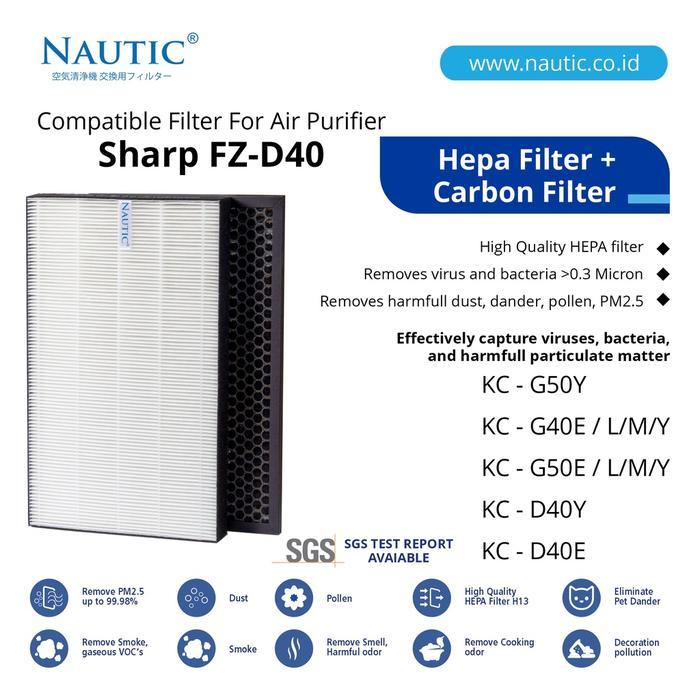 Hepa Filter Replacemen For Sharp Fz-D40Hfe Kc D40 Kc D40Y Kc G40 Populer