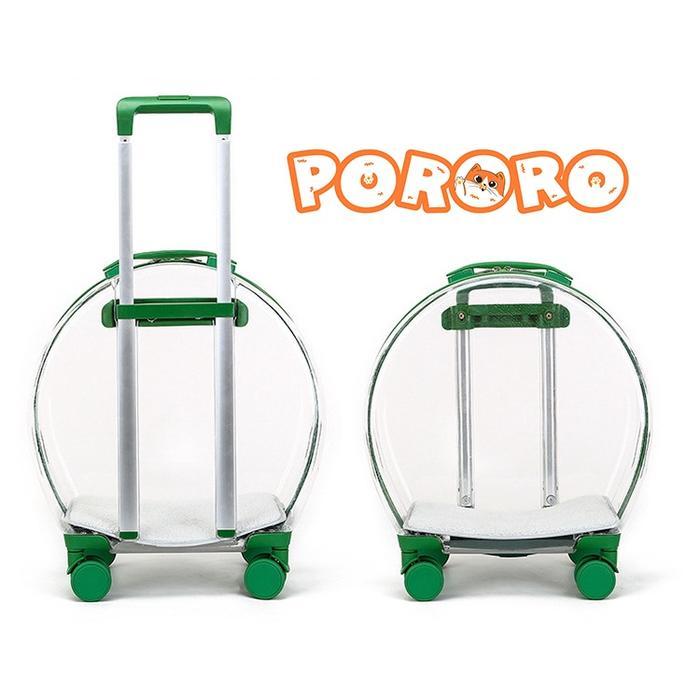 PORORO - Koper Kucing Transparan Anjing Trolley Cargo Travel Bag