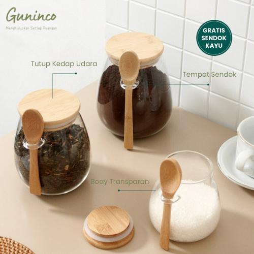 TOBU toples bumbu gula kopi teh / Toples kaca dengan tutup free sendok