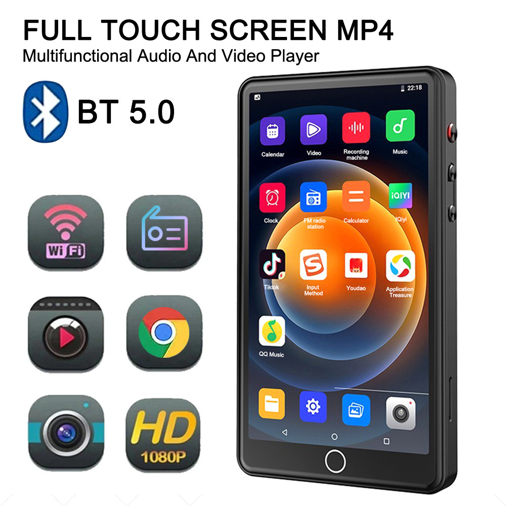 WiFi Bluetooth MP4 Player MP3 Music Player 5 inch 1080P HD Touch Screen Personal Video Player 500W