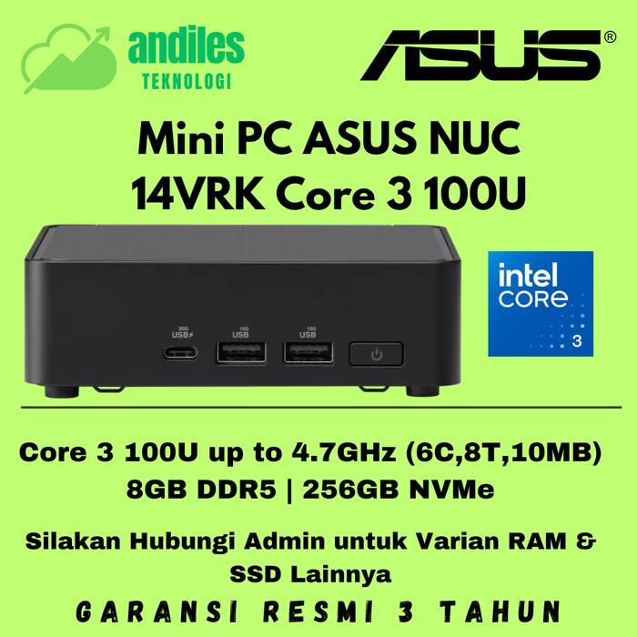 Asus NUC 14VRK Core 3 100U - ASUS Mini PC Core i3 - ASUS NUC 14 PRO Core 3 100U - Garansi Resmi