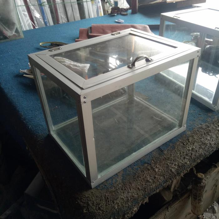 TERLARIS ETALASE KACA ALUMINIUM JUALAN JAMBU KRISTAL BUAH BUAHAN MULTIFUNGSI