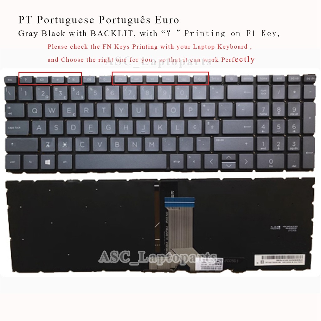 New Portuguese PT Keyboard for HP Pavilion 15-eg 15-eg0000np 15-eg1000np 15-eg0001np 15-eg0002np