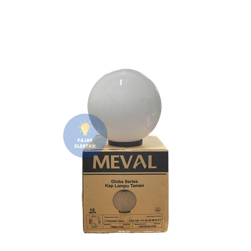 Meval Kap Lampu Taman 12 Inch Putih/ White