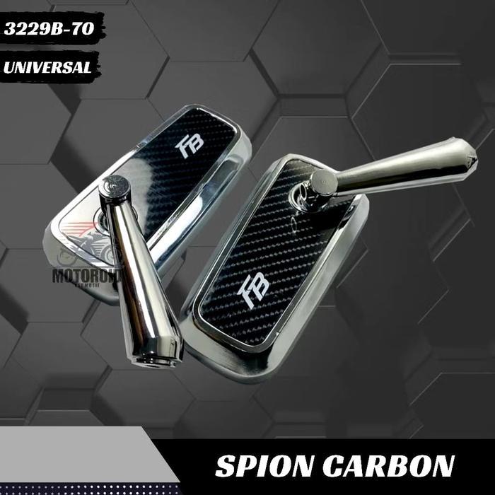 Fastbikes Spion Model H2C 3229B-70 Kotak Persegi Sirkuit Fast Bikes Carbon-Chrome ; Carbon-Hitam Cnc