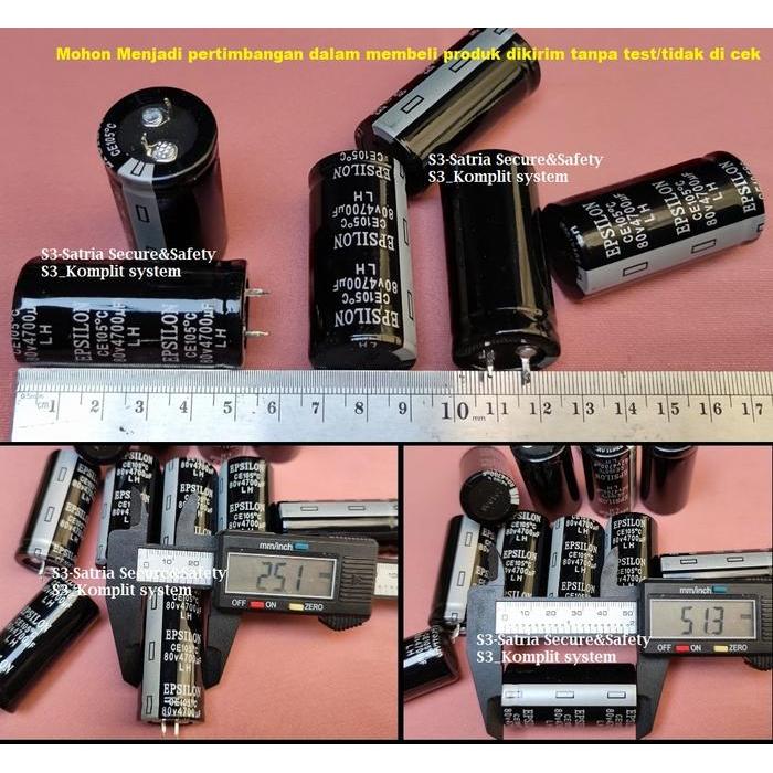 Elko 4700Uf 80V Epsilon Elco 80V4700Uf Lh 105C 4700 Uf 80 V 4700Uf Terjamin