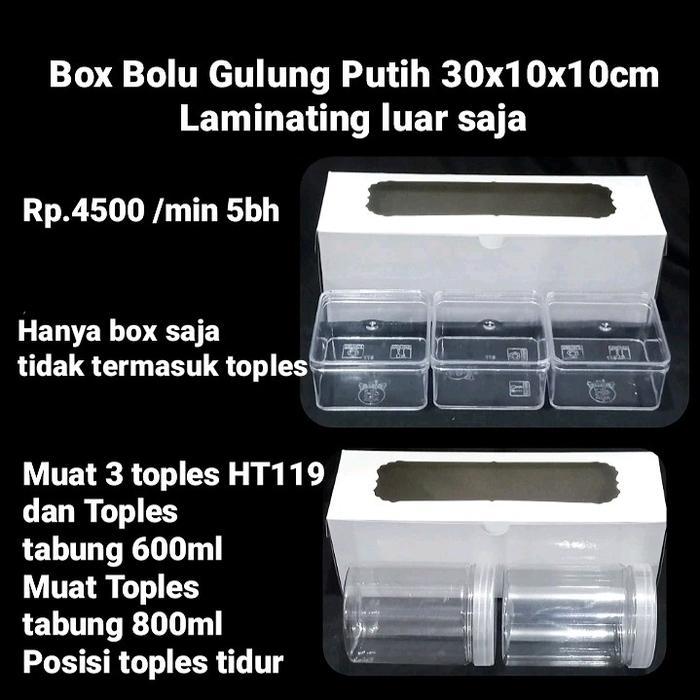 Box Putih Polos Laminasi Cocok Untuk Bolu Gulung