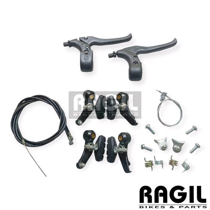 REM SEPEDA CANTILEVER LENGKAP FULLSET HANDLE REM KABEL KARET MTB FEDERAL SEPAKET