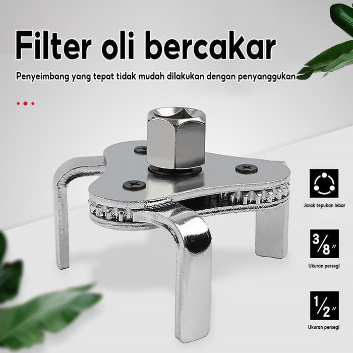 Promo Universal Kunci Filter Oil Filter Wrench 3 Kaki Kunci Pembuka Filter Oil Mobil Alat Perkakas