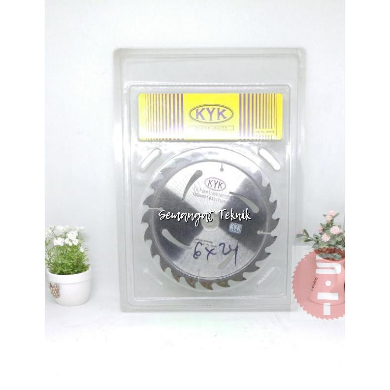 PISAU GERGAJI CIRCULAR SAW BLADE KYK 6" X 24 T GIGI KYK model tipis