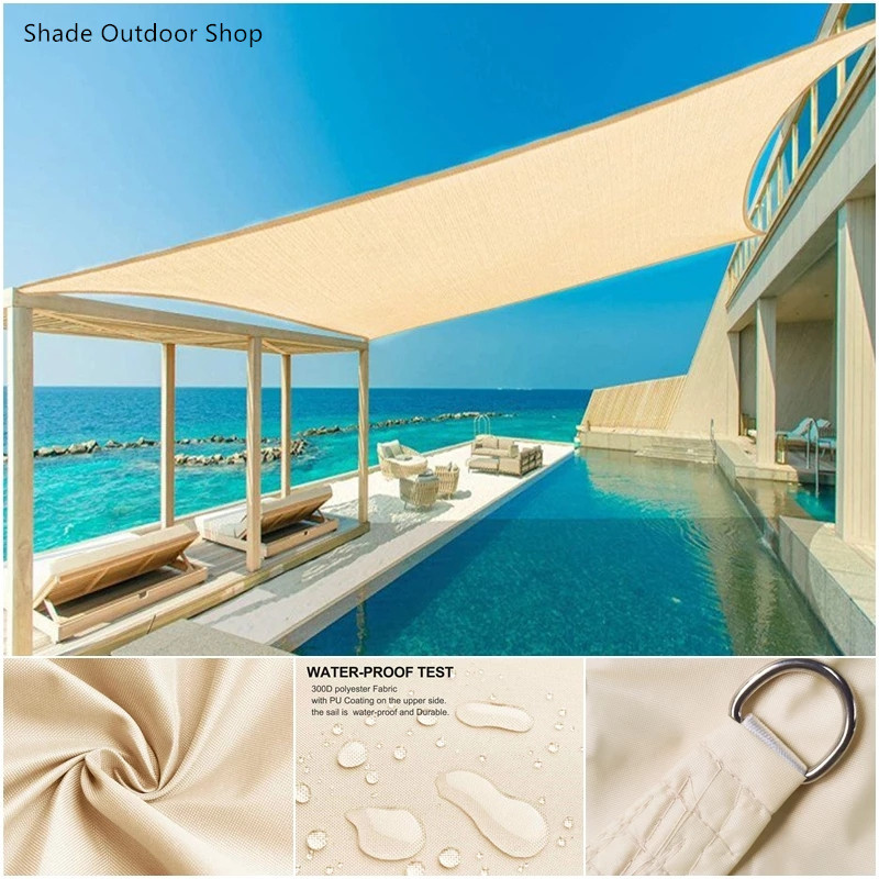 Waterproof Sun Shade Sail Sun-Shelter Awnings For Garden Canopy Pool Partio Beach Camping Awning Peg