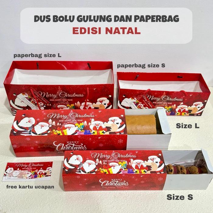Dus Bolu Gulung Natal Model Sliding Dus Bolu Natal Christmas Box Hampers Bolu Natal Dan Tahun Baru