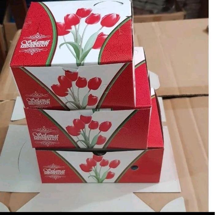 25pcs Kardus Snack Motif Bunga 12x12 12x14 12x16cm /Kardus Kue Motif Bunga/Kardus Snack Motif Bunga