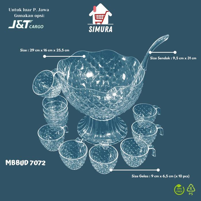MANGKOK SET BUAH DIAMOND MANGKOK ES GELAS ES SENDOK ES NATURAL ( MBBUD 7072 N ) Golden Kitchenware