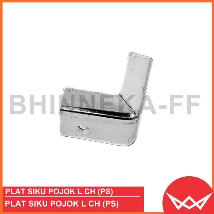 Plat Siku Sudut Pojok Ujung Kabinet Laci/Lemari Kayu warna Chrome