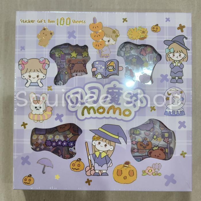 Premium Stiker Lucu / Stiker Momo / Stiker Korea 1 Box Isi 100Pcs Original