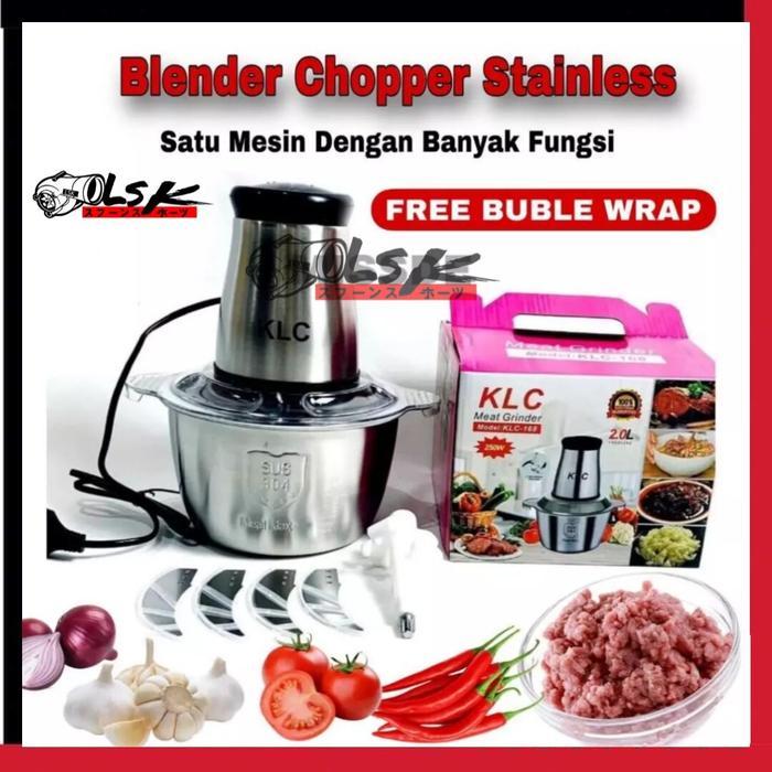 Cover Blender Penggiling Daging Stainless Elektrik Chopper Meat Daging Rempah Rempah Cabai Bawang