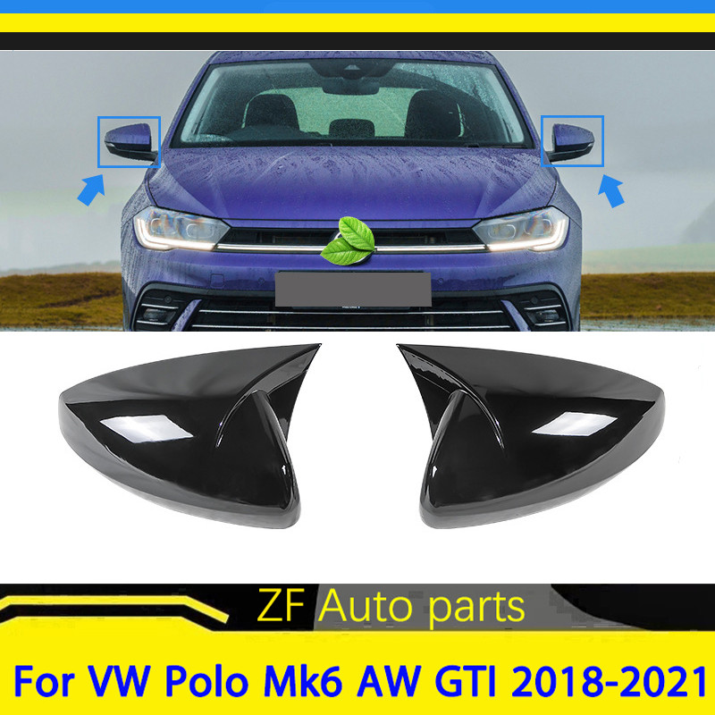 Rear View Mirror Cover For Volkswagen For VW Polo Mk6 AW GTI 2018-2021 OX Horn Car Caps Shell Trim