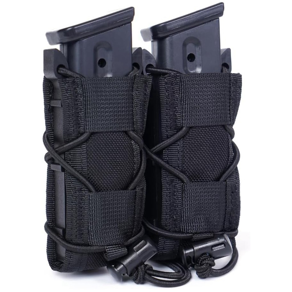 .45 9mm Double Magazine Pouch for Airsoft AR15 AR10 M4 M16 Tactical Molle Double-Layer Mag Pouches
