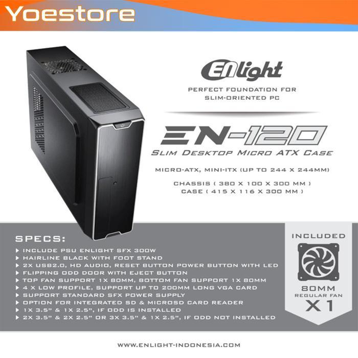 ENLIGHT CASE EN 120 + 300Watt MICRO ATX