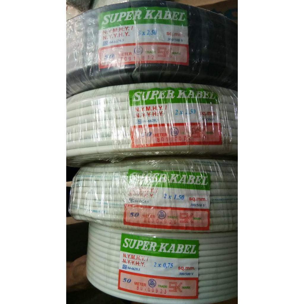 Kabel Nyyhy / Nymhy Serabut Super Kabel 2X1.5Mm Warna Hitam / Putih