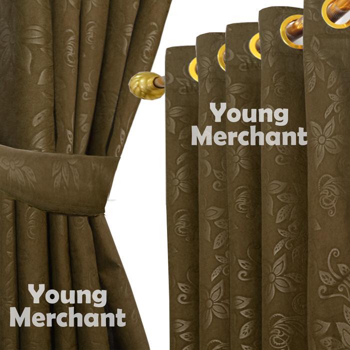 TIRAI PINTU DAN GORDEN JENDELA POLOS EMBOSS ABU TUA SMOKERING KORDEN RING 10