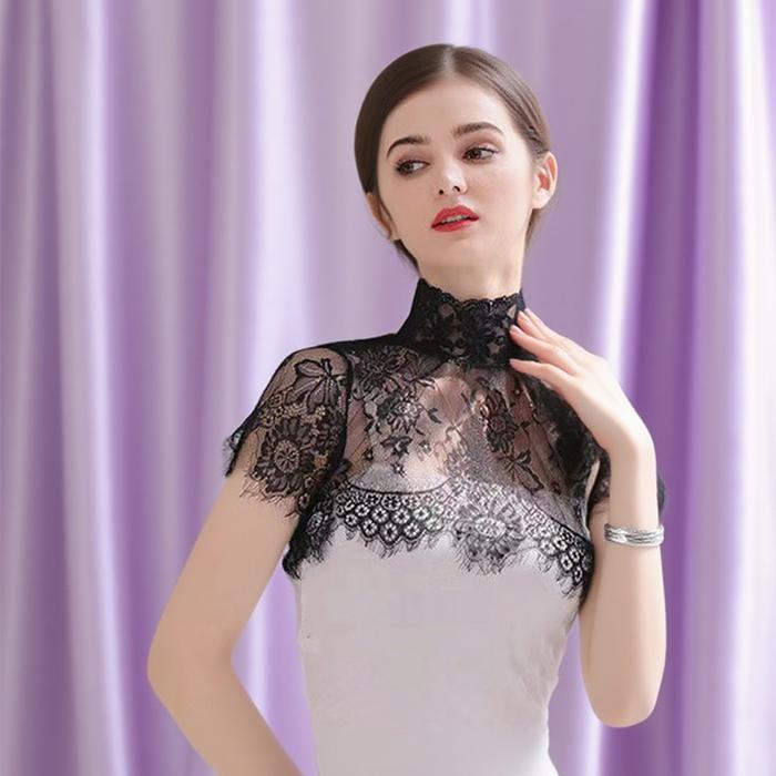 Kerah Baju Wanita Bordir Renda Fake Collar Kerah Renda Palsu Kerah Penutup Leher Ruff