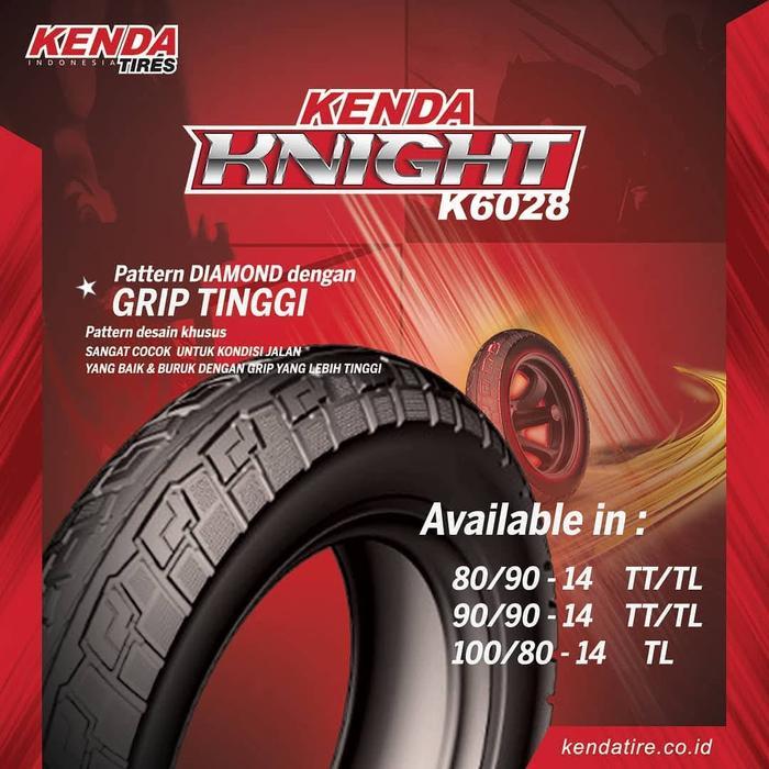 Kenda K6028 Ring 14 Tubeless All Size - Ban Tubles Motor Matic Ukuran 80/90, 90/90, 100/80