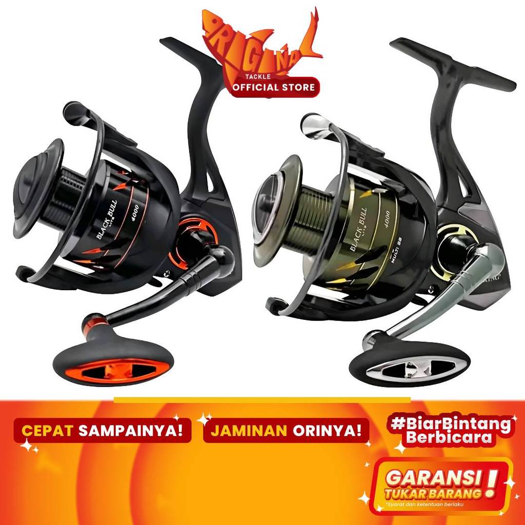 Reel Pancing Spinning Ajiking Black Bull Lite Power Handle SW Stainless Steel 3000 1000 2000 4000 60