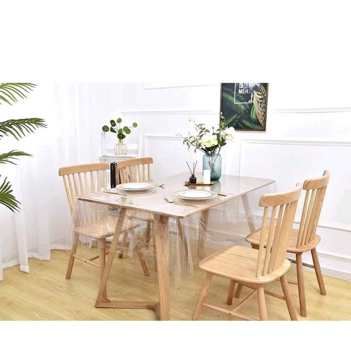 Taplak Mika PVC 0.5mm Taplak Meja Transparan Lentur Custom Mika Import Taplak Alas Meja Waterproof