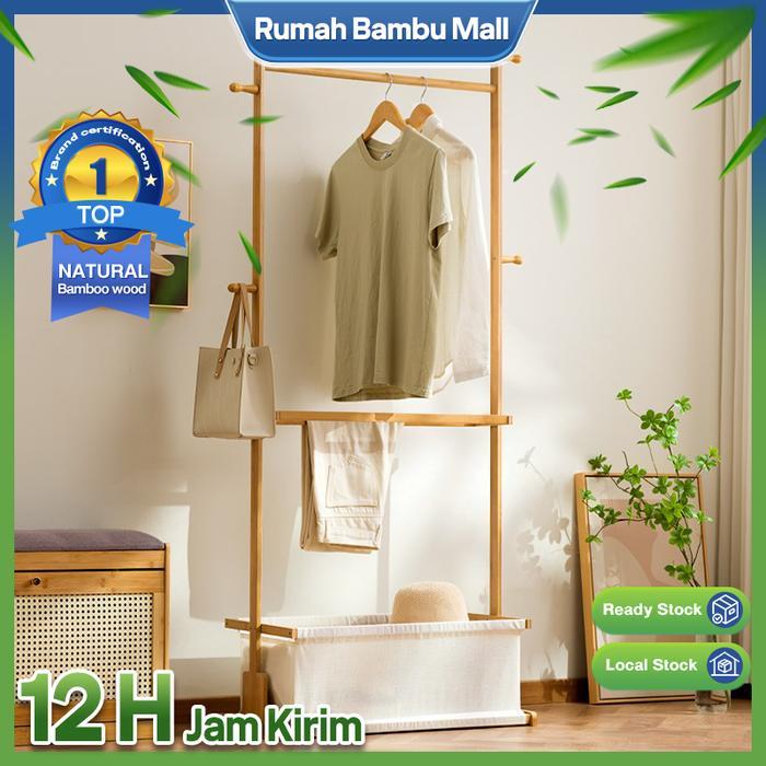 [RBM]Gantungan Baju Gantungan Baju Multifungsi Gantungan Baju Bambu Gantungan Baju Kayu Gantungan
