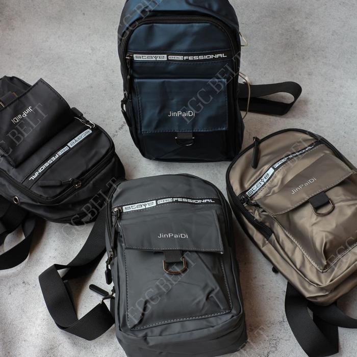 New Tas Selempang Waist Bag Impor Pria Cowo Mirip Jinpaidi Anti Air 389