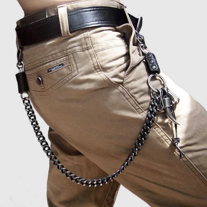 Gesper Pria Rantai Punk Rock Rantai Dompet Rantai Celana Gaya Rocker Dompet Rantai Pria Rantai