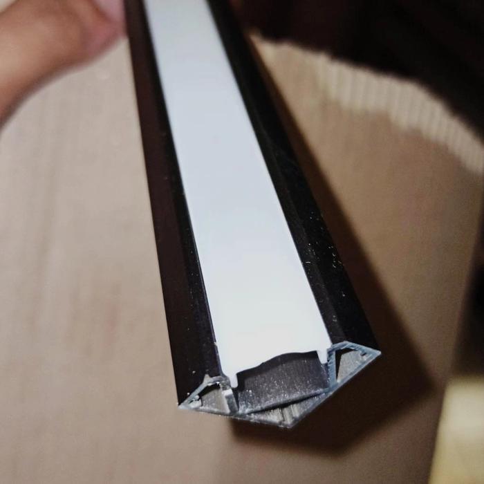 rumah cover rel lis box lampu led strip sudut