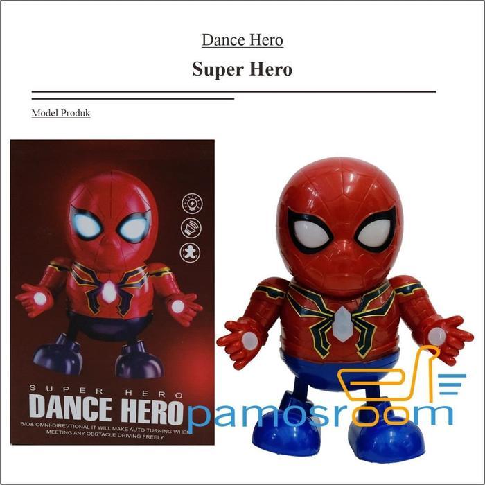 TEREMURAHTERLARIS READY SILAHKAN DIORDER ROBOT JOGET SPIDERMAN / MAINAN ROBOT DANCE HERO SPIDERMAN