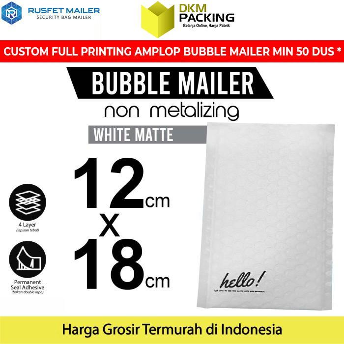 [] AMPLOP BUBBLE WRAP WHITE 12X18cm RUSFET PUTIH BUBBLE BAG MAILER