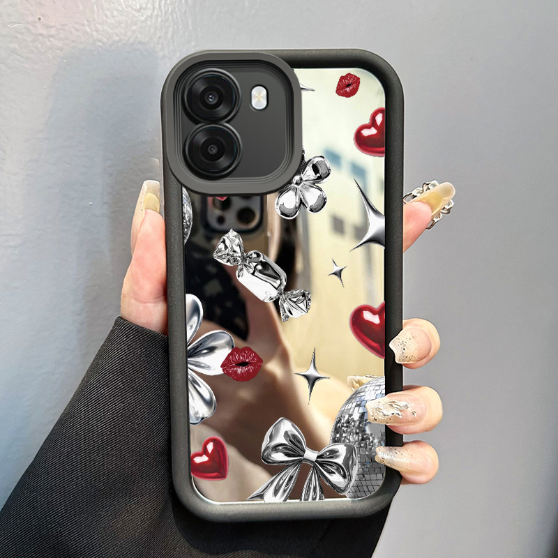 Casing Hp Untuk OPPO A6 5G A6X 4G A6X 5G A6 Pro 4G A6 Pro 5G Case Bunga kertas perak Mirror Kasing s
